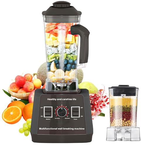 2 In 1 Blender Smoothie Maker, Multi-Function Professional Ninja Blender, with 2.5l Bpa-Free Container, 9 Speeds, 4 Sharp Blades, Food Blender for Smoothies, Shakes, Sauces, Frozen Fruits