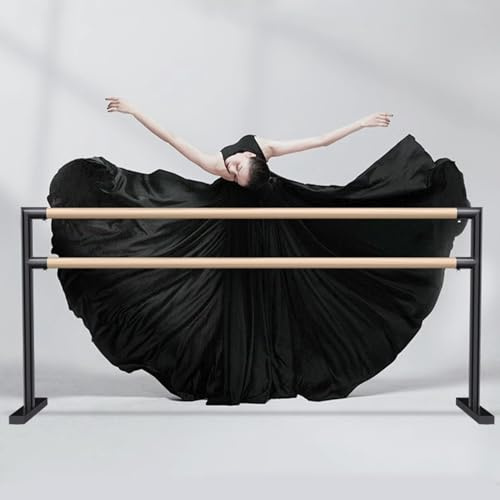 jiajulashou123 Ballettstange für Zuhause Ballettstange Freistehende Ballet Bar für Kinder,Erwachsene Ballett Barre mit 2 Holzstangen Tanzstange für Ballet Stahlrohre mit Holzoptik