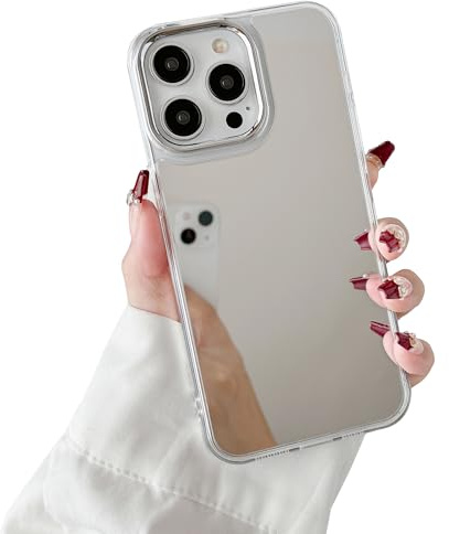 ZTOFERA Hülle für iPhone 16 Pro, Luxus Spiegel Makeup Kristallklare Helle Rückseite Weiches TPU und Hartes PC Schmale Hülle Volle Kameralinse Stoßfest Kratzfest für iPhone 16 Pro 6,3 – Klar