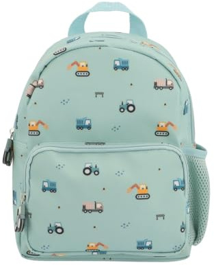 Tutete Mochila Infantil para Guardería | Mochila acolchada de tamaño pequeño | Ideal para niños pequeños | 100% RPET reciclado | Cierre seguro y bolsillos funcionales | trucks
