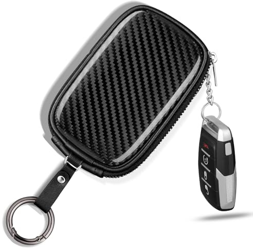 Car Key Signal Blocking Pouch Anti-Theft Accessory for RFID Blocking Bag Faraday Key Fob Protector Car Key Pouch Anti-Theft Car Security Cage,Real Carbon Fiber