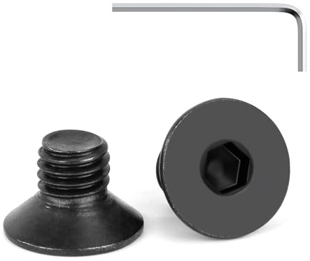 Tunejoy Tornillos de Cabeza Avellanada M8 x 10 mm Negro Tornillo Avellanado Hexagonal de Acero Inoxidable A2 V2A Norma DIN 7991 con llave Allen Rosca Completa 20 Piezas