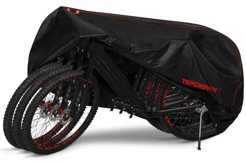 Topcrown Fahrradabdeckung, wasserdicht, Outdoor-Aufbewahrung für 3 Fahrräder, Fahrradabdeckung, Regen, Sonne, UV, staubdicht, winddicht, mit Aufbewahrungstasche für Mountainbike, Rennrad/E-Bike (420D