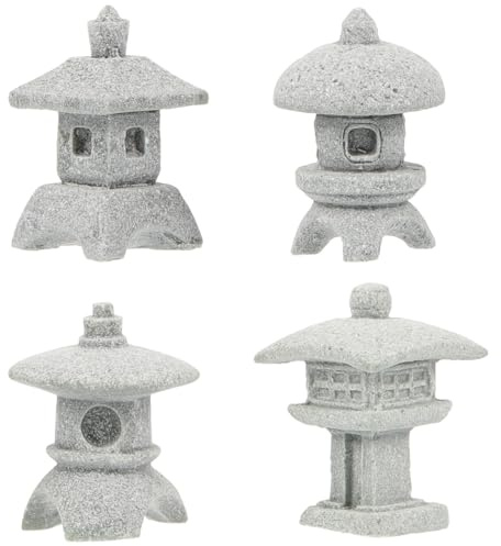 Yardwe Mini Pagode Statue 1.26 Zoll Sandstein Zen Garten Dekoration Micro Landschaft Bonsai Zubehör Micro Pagodenmodell