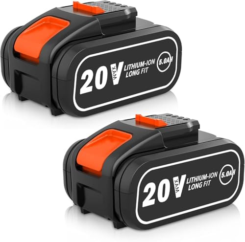 Lote de 2 baterías de repuesto Li-Ion de 5,0 Ah para batería Worx 20 V WA3553 WA3553 WA3553 WA3572 WX390 WX176 WX178 WU268 WX166.4 WX372.1 WX800 WG2 5 9E