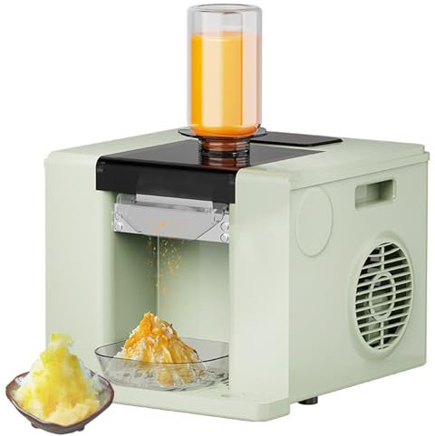 Máquina comercial de hielo en copos de nieve, máquina eléctrica para raspar hielo, máquina para hacer conos de nieve de 60 kg/día, máquina para raspar hielo refrigerada por aire,Green