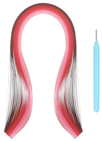 sourcing map Paper Quilling Kit, 15.4 Inch 3mm Paper Quilling Strips with Blue Pen for Beginners DIY Hand Crafts Teaching Tools Flower Decoration(Red, Pack of 100)