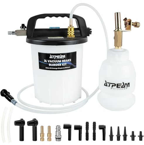 ATPEAM Kit Spurgo Freni Pneumatico 3L, Dispositivo Professionale per Spurgo Freni Auto e Frizione, Estrattore Liquido Freno con Adattatori Universali