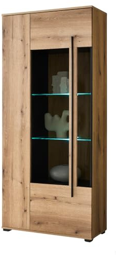 Vitrinenschrank in Evoke Eiche Vitrine 90 x 200 cm, Design-D