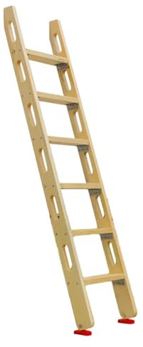 Bunk Bed Ladder With Hook Bracket And Non-slip Feet, Indoor Loft Bed/Dormitory RV Wooden Step Ladder Loading 200kg/440lbs(6-Steps-175cm)