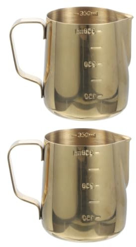SHINEOFI 2 Pezzi Tazza di tazza di latte in pizzo Doppio inossidabile tazzine da espresso Tazze tazza da cappuccino brocca montacaffè tazza montalatte espresso brocca di latte latte D'oro