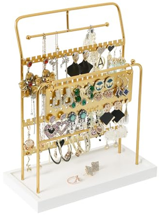 LXAIZHM Jewellery Stand, Earring Display Stand Gold, for Necklaces, Bracelets, Ring Storage, can be Used as a Gift