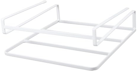 OSALADI Under Desk Laptop Holder Iron Storage Rack Under Shelf Basket Wire Organizer for Stationery Mobile Phone USB Cable Notes Space-saving White