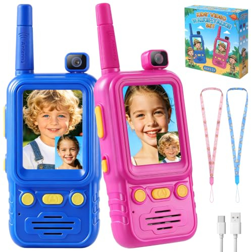 Talkie Walkie Vidéo Enfant Rechargeable Écran 2 Appel 180° Appareil Photo | Caméra pivotant à 180°