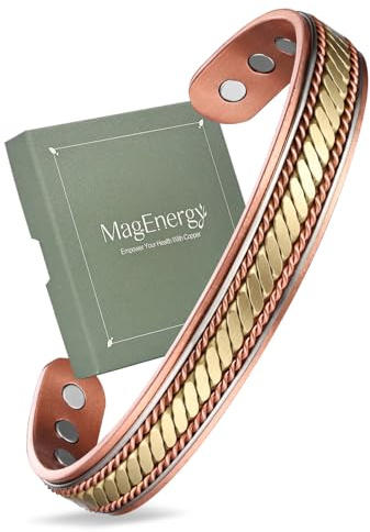 MagEnergy Bracelet Homme Femme en Cuivre Pur 99,99%, Parfait pour Offrir
