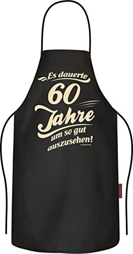 RAHMENLOS Das Geschenk für den Mann zum 60. Geburtstag - Grillschürze Kochschürze Küchenschürze aus reiner Baumwolle - Es dauerte 60 Jahre um so gut auszusehen