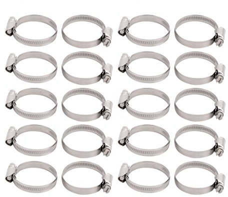 sourcing map 20Stk Schlauchklemme 30mm-45mm Dmr Bereich Edelstahl deutscher Typ Einstellbare DE de