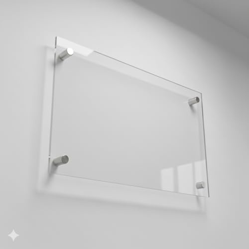 Doppelseitiges Acryl Türschild/Büroschild – Transparentes Acryl - Namensschild – Austauschbare Einlage – In DIN A3 / A4 / A5 / A6 / A7 / A8 erhältlich – Für Büro, Praxis & Firmen