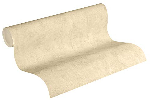 A.S. Création Vliestapete Used Look Tapete Uni 10,05 m x 0,53 m beige creme Made in Germany 230737 2307-37
