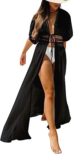 FANCYINN Copricostumi e Parei Costume da Bagno Abito da Spiaggia Bikini Cover Up Maniche Corte in Kimono