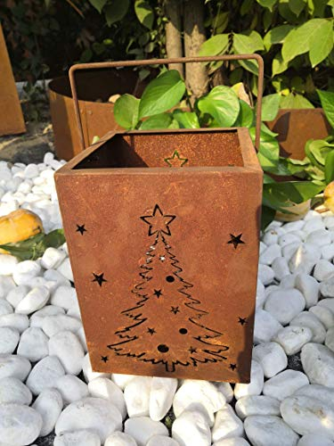 Zen Man Edelrost Windlicht Kerzenhalter Garten Laterne aus Metall GartenWeihnachtsbaum Gartendeko 032056 15 * 15 * 20cm