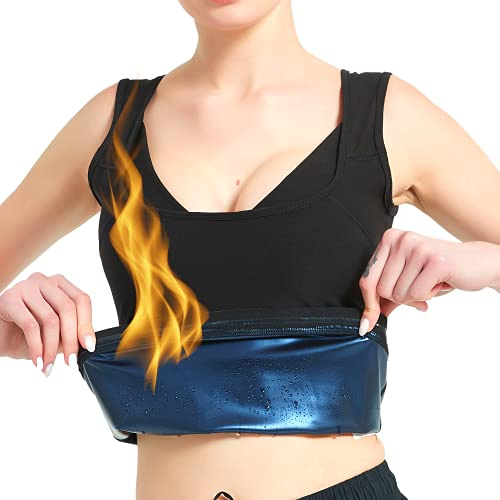 Nano Hertz bastuväst svettdräkt formkläder linne träning viktminskning kropp svettdräkt träning fitness gym kvinnor flickor, Svart, XL