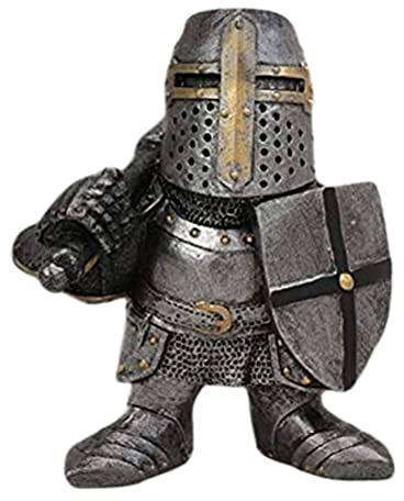 Chiyyak Nain de jardin - Statue de jardin - Gardien nain - Armure - Chevalier - Sculpture - Figurines de jardin - Décoration de maison - Cour - Pelouse - Jardin