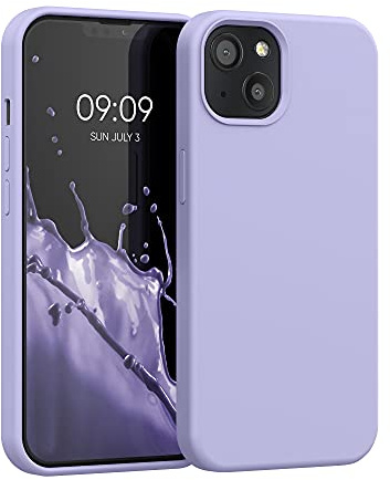 kwmobile Handyhülle für iPhone 13 Hülle, für iPhone 13 Case - Hülle Silikon - kabelloses Laden - Pastell Lavendel