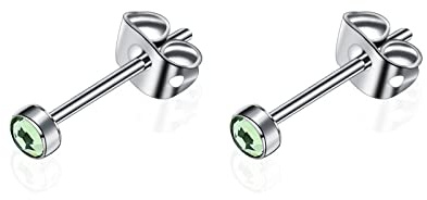 G23 Titan Ohrstecker für Damen Herren Mädchen Ohrringe Hypoallergen Nickelfrei 3mm/4mm/5mm/7mm Kristallohrringe Ohrschmuck Geburtstagsgeschenk