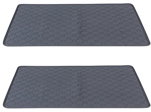 Petalum Absorbierende Hundematte, 2 Stück, waschbar, Dressurmatte, Lernmatte, schnell absorbierend, rutschfest, 4 Schichten, für Pipi, Welpen (2 Stück)