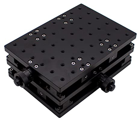 Toplionace Table Mobile D'axe XY de Précision, étape Manuelle Portative de Traduction de Table de Glissière 2D pour la Machine de Gravure de Marquage au Laser, 210x150x80mm