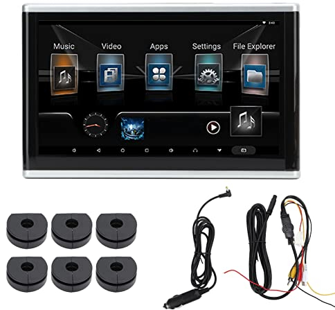 Auto-Kopfstützen-Monitor, 10,1-Zoll-Auto-Kopfstützen-Monitor, Multimedia-Touchscreen-Videoplayer, Rücksitz-Unterhaltungssystem für Android 9.0