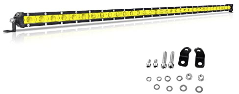 RIGIDON Arbeitsscheinwerfer 37 Zoll 94 CM 180W LED Lichtbalken 12V 24V Slim | Zusatzscheinwerfer Spot Flood Offroad Scheinwerfer Led Arbeit Licht Bar für Auto SUV UTV ATV LKW Traktor Fahrzeuge 3000K Gelb
