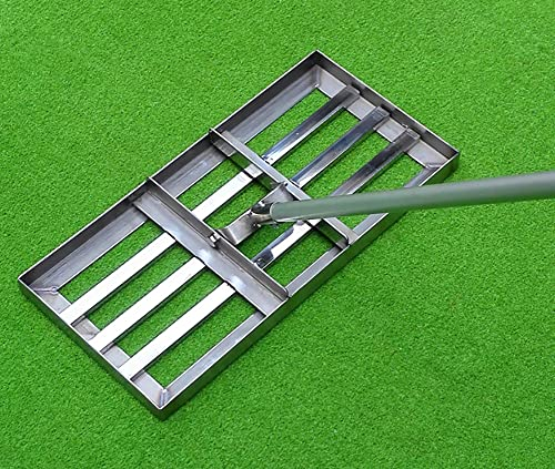 Golf-Rechen, Rasen-Nivellierrechen, Edelstahl-Nivellierrechen, nivellieren Sie Boden oder Schmutz, ebnen Sie Bodenoberflächen leicht und nivellieren Sie Rechen für Rasen, Garten, Hof, Golf, Anzug, H