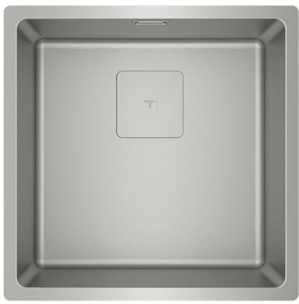 TEKA Fregadero Cocina 1 Seno Acero Inoxidable 18/10, Triple Instalación, Profundidad 200mm, SilentSmart, Desagüe Cuadrado con Válvula Canasta y Sifón, FlexLinea RS15 40.40