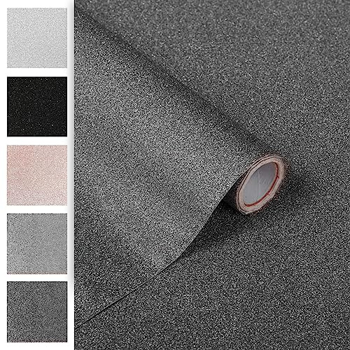 DecoMeister Klebefolie Möbel 67,5x200 cm | Selbstklebende Möbelfolie Glitter | Klebefolie für Möbel - einfache Anwendung und stilvolle Umgestaltung | Glitzer Anthrazit