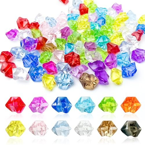 Hitchuey Edelsteine für Kinder, 150 Stück Edelsteine Ausgraben für Kinder, Diamanten Bunt Kinder, Diamanten Groß für Vase Fülle, Mitgebsel Kinder Geburtstag