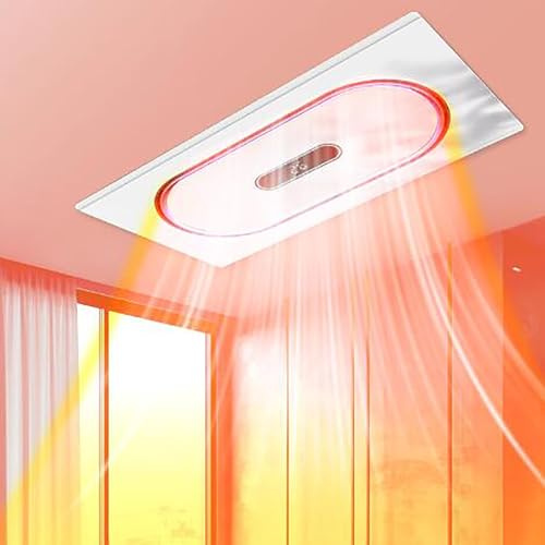 HAILM Badlüfter,Abluftventilator, Deckenleuchte Leise Ventilator Mit LED & Fernbedienung, DREI-Farben-Licht Schnelle Heizung