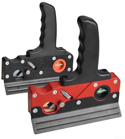 Pialla manuale per smusso con supporto, pialla manuale per la lavorazione del legno, pialla manuale per smussare i bordi del legno (nera con supporto)