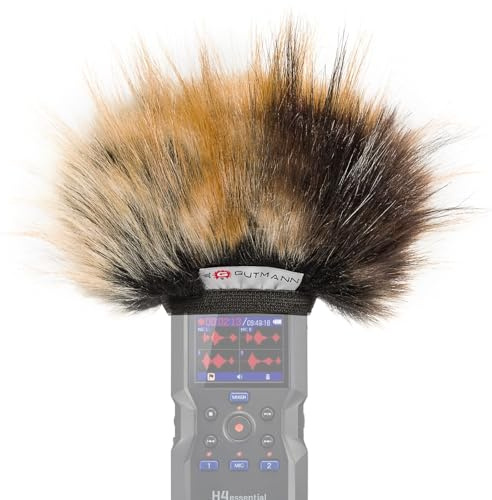 Gutmann Mikrofon Windschutz Fell für Zoom H4essential Premium Edition Tiger mit Innenfutter, Outdoor Handgefertigt in Deutschland