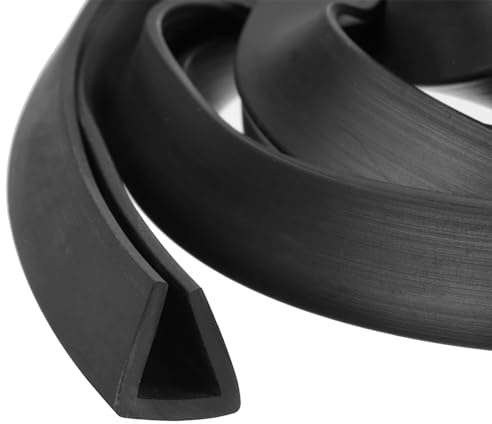 QUARKZMAN Kantenschutz Gummi Kantenschutzprofil, 3 Meter Länge U Profil Kunststoff Schutzleiste Kantenschutz, Flachtyp Kederband für 7,5-8mm Kanten Bleche, (11mm B x 12mm H) Schwarz