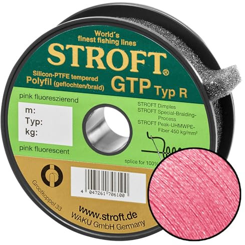STROFT GTP Typ R Geflochtene Angelschnur 125m pink fluor R2-0,180mm-5,5kg