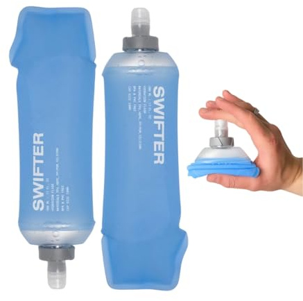 SWIFTER 2x Soft Flask 500ml | Collapsible Running Water Bottle | Handheld or in Vest | Leakproof | Trail Hydration Flask | Soft Water Bottle for Marathon, Hiking