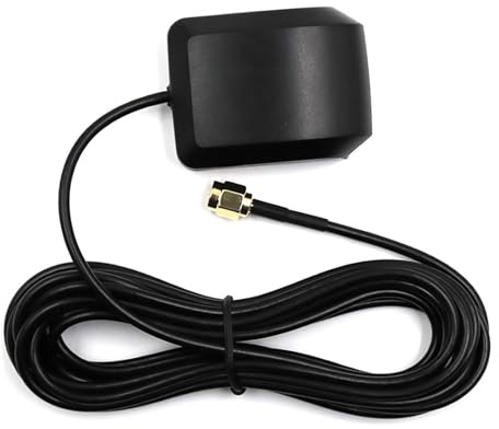Geekstory Active GPS+GLONASS Navigation Antenna with SMA Male Connector 33dB Gain GPS External Antenna 3m Cable for Vehicle GPS Navigation System Module GPS Tracker Locator Real Time Tracking