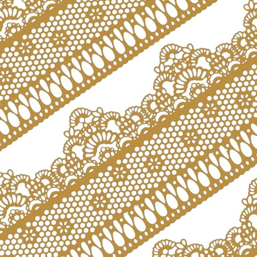 10tlg Große gebrauchsfertige Spitze Tortenband Spitzendekor essbar Krone Gänseblümchen gold