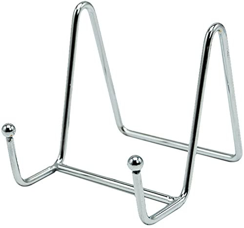 REBECASKYENS 3inch Plate Display Stand Picture Easel,Plate Holder, Tabletop Metal Plate Stands, Holder Display Pictures Frame, Photo, Decorative Plate, Dish, Tabletop Art,Made Of Metal(Silver)