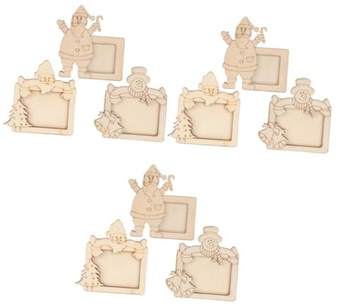 TOPBATHY 3 Sätze Weihnachtsfotorahmen Weihnachtsdekoration Kinderweihnachtsspielzeug Persöhnliche Geschenkidee Bastel Set Für Kinder Fotorahmen Selber Machen Malerei Fotohalter 3 Stück * 3