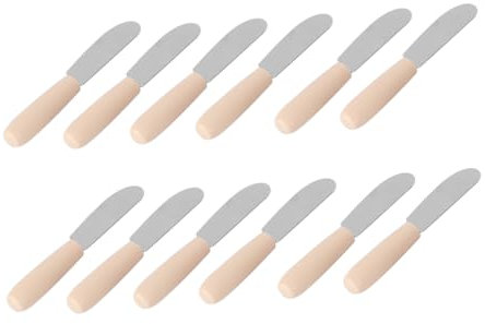 Amosfun 2 Juegos Espátula De Crema Cuchillo Para Untar Mantequilla Para Untar Queso Cuchillo De Mantequilla Espátula Cuchillo De Mantequilla De Pan Acero Inoxidable 10 Uds * 2