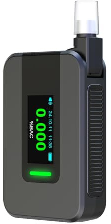 Kznifmk Alcoholímetro Electroquímico Portátil D1000 con Informe de Voz Que Sopla Alcoholímetro para Conductores en Estado de Ebriedad