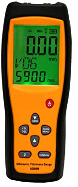 Misuratore di spessore ad ultrasuoni Lamiera digitale Campo di misura: da 1,0 a 300 mm (acciaio) Misuratore di velocità sonora AS860,Alta precisione